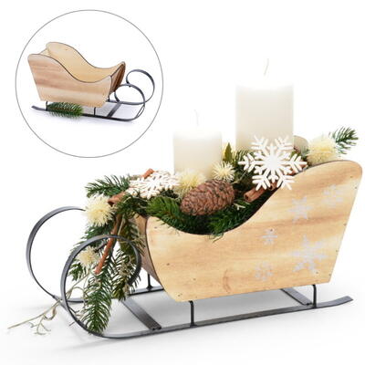 Deko-Schlitten, Schlitten, Holzschlitten, Winterdeko, Weihnachtsdeko, Pflanzgef Schlitten, Pflanzkiste Schlitten
