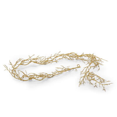 Deko-Zweig-Girlande gold, Glittergirlande, Dekogirlande, Girlande, Weihnachtsgirlande, Weihnachtsdeko 