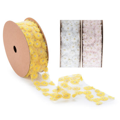 Dekoband Bl�mchen, Blumenband, Bl�tenband, Fr�hlingsband, Band, Geschenkband, B�nder, Zierband