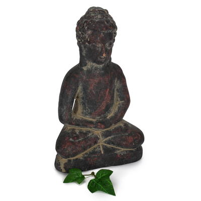 Dekofigur Buddha, Glücksbuddha, Terracotta-Buddha, Buddhafigur