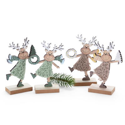 Dekofigur Elch, Holzelch, Elchfigur, Elch Toppi, Weihnachtsfigur, Weihnachtsdeko