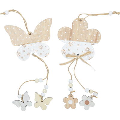 Dekohnger Blume und Schmetterling, Holzhnger, Frhlingshnger, Holz-Blume, Holz-Schmetterling, Frhlingsdeko