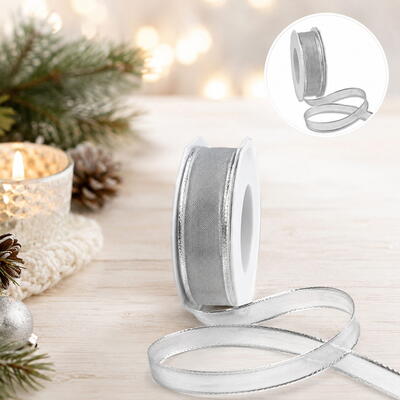 Dekorband Luxury, Weihnachtsband, Silberband, Goldband, Schleifenband, Geschenkband, Zierband silber gold rot