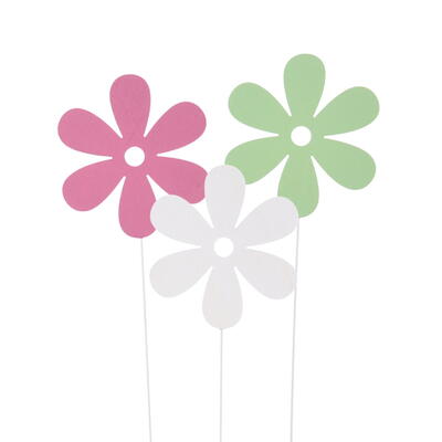 Dekostecker Blte, Holzblume zum Stecken, Gartenstecker, Blumenstecker, Blte zum Stecken, Frhlingsdeko