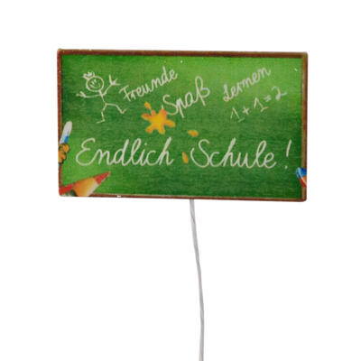 Dekostecker Endlich Schule, Schulbeginn, Deko Schulanfang, Holztafel Schule, Stecker Einschulung