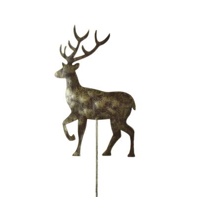 Dekostecker Hirsch Antigone, Blumenstecker, Metallstecker, Hirschstecker, Hirsch zum Stecken aus Metall, Winterdeko, Weihnachtsd