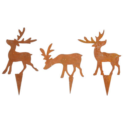 Dekostecker Hirsch, sortiert, Rost, Weihnachtsdeko, Deko Weihnachten, Rost Deko, Edelrost