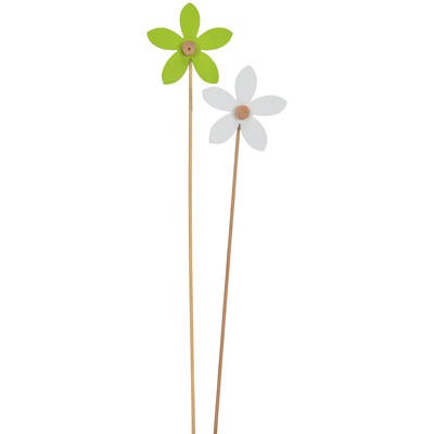 Dekostecker Holzblume, Pflanzenstecker, Frhlingsdeko, Gartenstecker