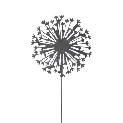 Dekostecker Pusteblume grau, Stecker Blume, Bltenstecker Metall, Gartenstecker, Metallblume, Blte zum Stecken, Pusteblume zum 