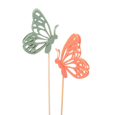 Dekostecker Schmetterling, Schmetterling, Filz-Schmetterling, Blumenstecker, Fr�hlingsstecker, Schmetterlings-Stecker, Fr�hlings