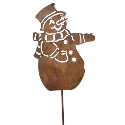 Dekostecker Schneemann, Rost, Deko Winter, Winterdeko, Rost Deko, Gartenstecker, Edelrost