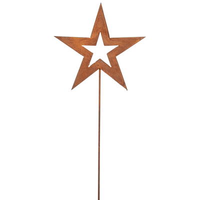 Dekostecker Stern, Metall, Rost, Weihnachtsdeko, Rostdeko, Edelrost   