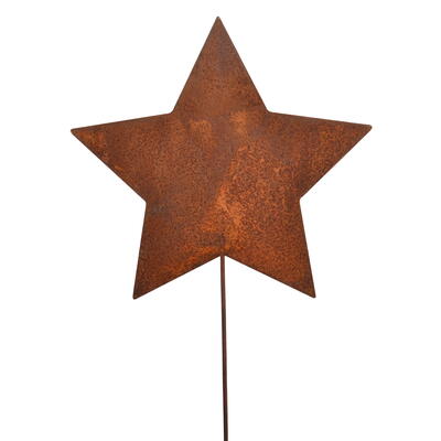 Dekostecker Stern, Rost, Gartenstecker aus Metall, Sternstecker, Weihnachtsdeko, Rostdeko, Edelrost