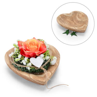 Dekoteller Herz, Herzteller, Holzteller Herz, Dekoherz aus Holz, Holzschale Herz