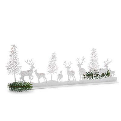 Dekozeile Wald Tabetto, Metallzeile Wald, Aufsteller Metall Wald, Waldszene zum Stellen, Metalldeko, Winterdeko