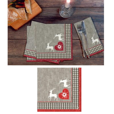 Dunisoft-Serviette Alpenglck, Serviette, Tischdeko, Motiv-Serviette
