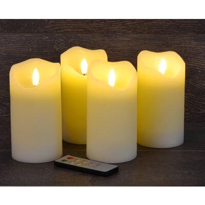 Echtwachs Kerzen-Set mit LED , LED Beleuchtung, LED Adventskerzen