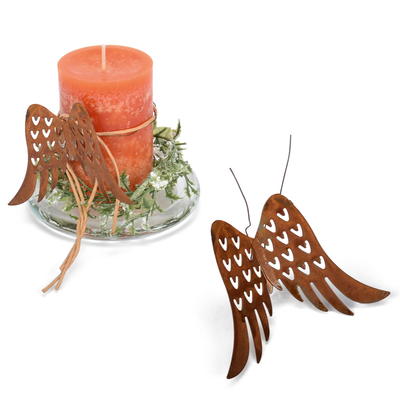 Engelsflgel mit Draht, Weihnachtsdeko, Rost