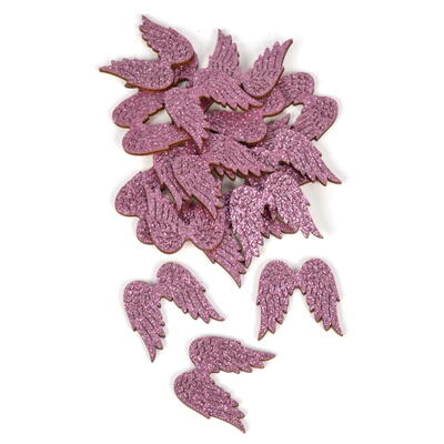 Engelsflgel rosa glitter aus Holz, Flgel zum Streuen, Streu-Flgel, Weihnachtsdeko, Glitter-Flgel