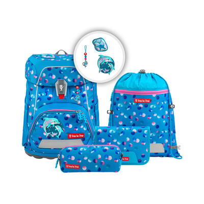 FIT Pretty Dolphin Finja Schulranzen-Set, 5-teilig Step by Step