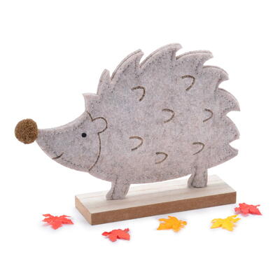Filzigel, Filz-Igel, Deko-Igel, Herbstdeko, Filzigel auf Holzfu, Igel zum Stellen