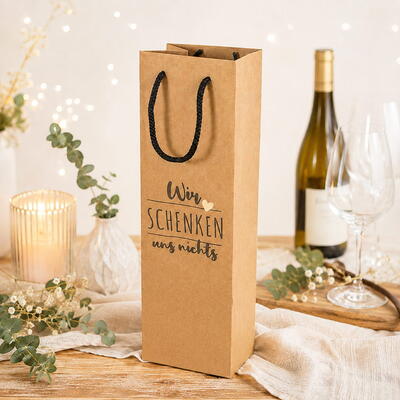 Flaschent�te, Papiert�te - wir schenken uns nichts, Weint�te, Geschenkt�te f. Flasche, Flaschen-Papiert�te