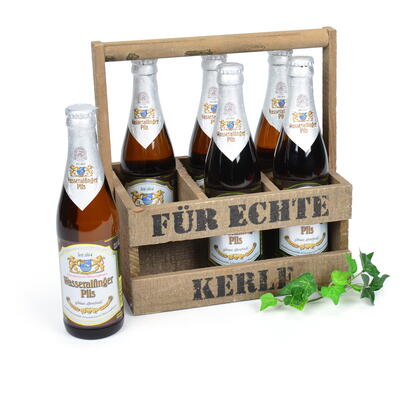 Flaschentrger - Fr echte Kerle, Mnnerhandtasche, Mnnergeschenk, Biertrger, Biergeschenk