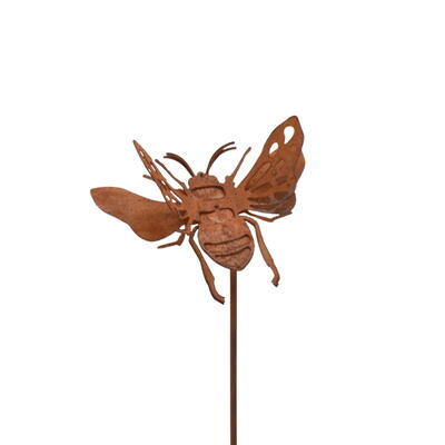 Gartenstecker, Dekostecker Biene, Roststecker, Rostdeko, Biene zum Stecken aus Metall 