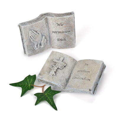 Gedenkbuch mit Spruch, Grabschmuck, Trauerschmuck, Trauerbuch