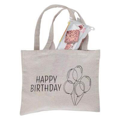 Geschenktasche Happy Birthday, Geschenktasche, Tasche für kleine Geschenke, Geschenkverpackung, Verpackungstüte aus Stoff