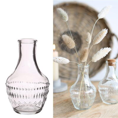 Glasflasche Milano, Glasvase, Blumenvase, Glasgef, Tischdeko, Vase klar, kleine Vase aus Glas