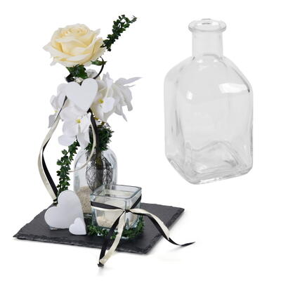 Glasflasche Ricarda, Glasvase, Blumenvase, Vase, Glasgef, Kerzenhalter, Kerzenstnder