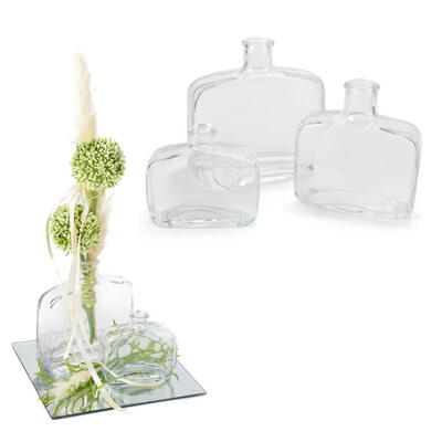 Glasvase Flacon, Flaschenvase, Blumenvase Flasche, Flacon-Flasche,Vase in Flaschenform