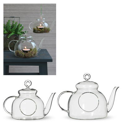 Glasvase Teekanne-Glasgefäß, Dekoglas, Teelichthalter