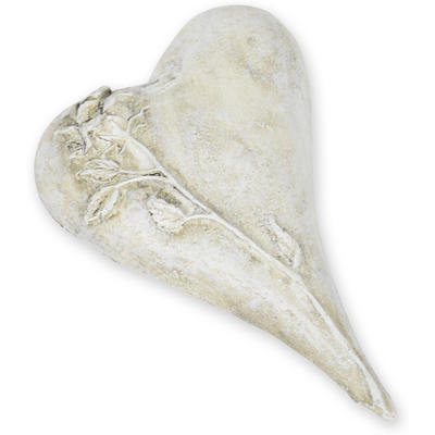 Herz Bilderrahmen Wir vermissen Dich creme Polyresin 11,5 x 14,5 x 4 cm Grabdeko