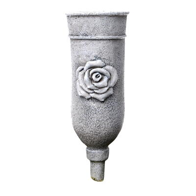 Grabvase, Grabvase mit Rose, Vase fr Friedhof, Vase frs Grab, Trauerschmuck, Vase, Friedhofsvase, Blumenvase