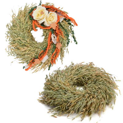 Haferkranz, Naturkranz, Getreidekranz undekoriert, Trkranz, Kranz aus Hafer