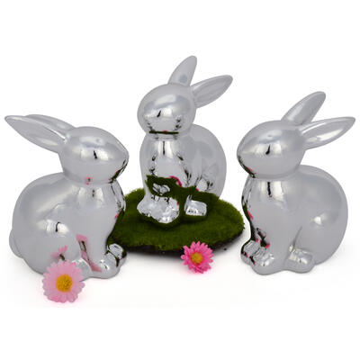 Hase Bunny wei, Osterhase, Dekohase, Hase aus Porzellan, Porzellanhase, Osterdeko