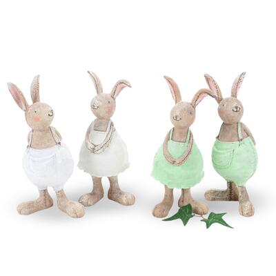 Hasenpaar, Osterhasen, Osterdeko, Deko-Hase, Dekofigur Hase, Hasenpaar