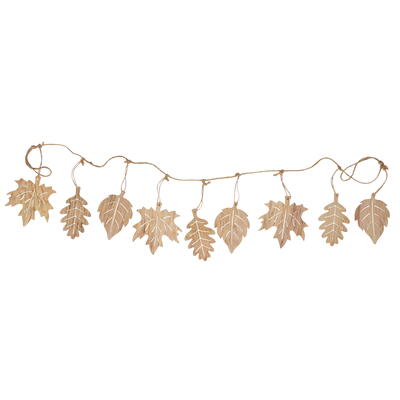 Herbstblätter-Girlande aus Holz, Holzgirlande, Blattgirlande aus Holz, Herbstdeko, Holzblätter zum Hängen