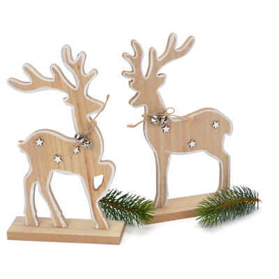 Holz-Elch, Dekofigur Hirsch, Weihnachtsdeko