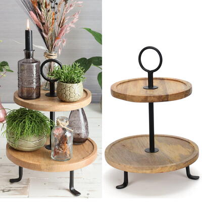 Holz-Etagere, 2-stckig