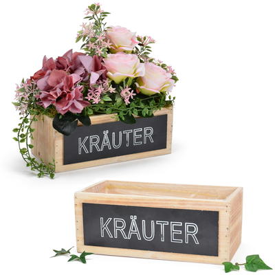 Holz-Kruterkiste, Pflanzkbel, Kruter Pflanztopf eckig, bertopf, Blumentopf