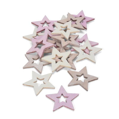 Holz-Sterne Ø 4 cm, Weihnachtsdeko, Streuer, Stern zum Streuen, Sterne aus Holz
