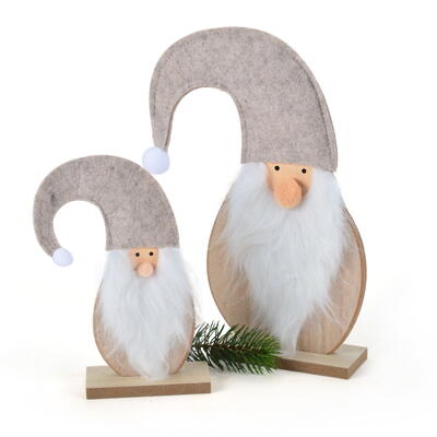 Holz-Wichtel, Deko-Wichtel, Aufsteller-Wichtel Dekofigur Wichtel, Wichtel aus Filz, Weihnachtsdeko