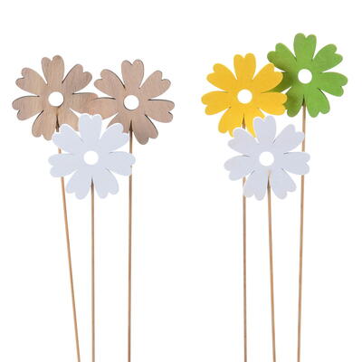 Holzblume am Stab, Stecker Blume, Blumenstecker, Dekostecker Blume, Holzblume zum Stecken, Blte am Stab 