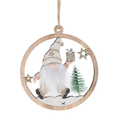 Holzhnger Wichtel im Ring, Wichtelhnger, Dekohnger, Weihnachtshnger, Holzhnger, Holzhnger mit Motiv