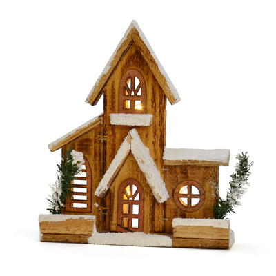 Holzhaus beleuchtet, Weihnachtsdeko, LED, Modellbau