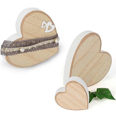 Holzherz Natur Mit Weisser Kante Zum Stellen Gunstig Online Bestellen