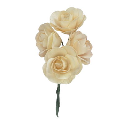 Holzrose  7,5 cm angedrahtet